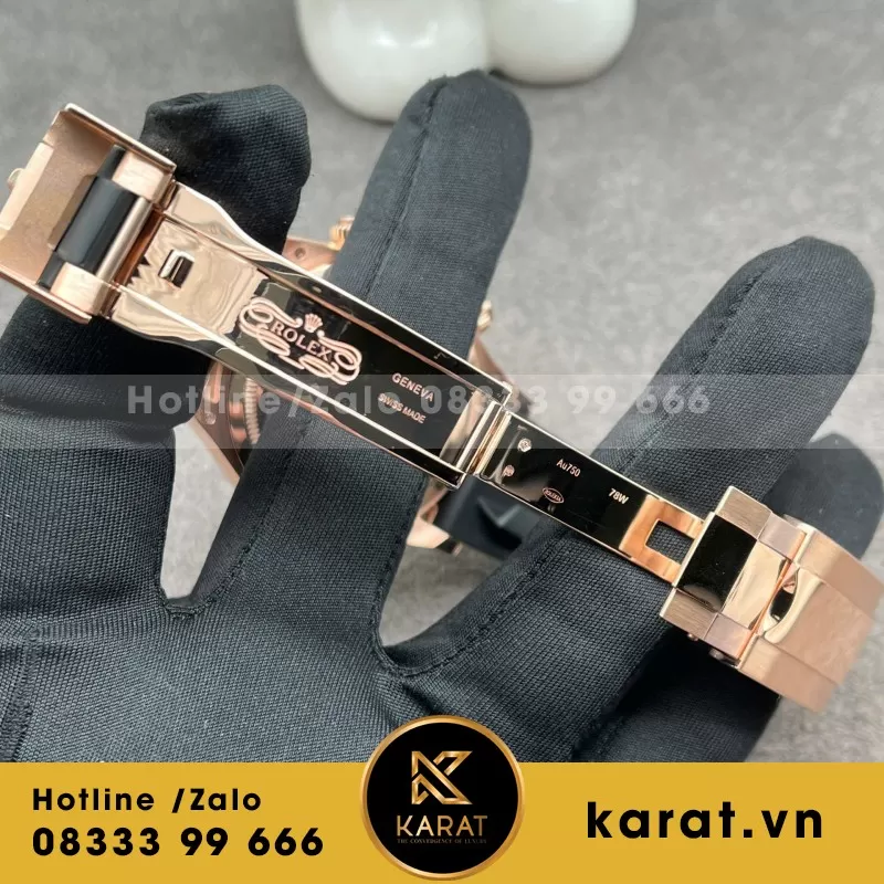 Đồng Hồ Rolex Daytona Mặt Thiên Thạch Chế Tác Bọc Vàng Thật + Đính Kim Cương Baguette 40mm - Ảnh 5