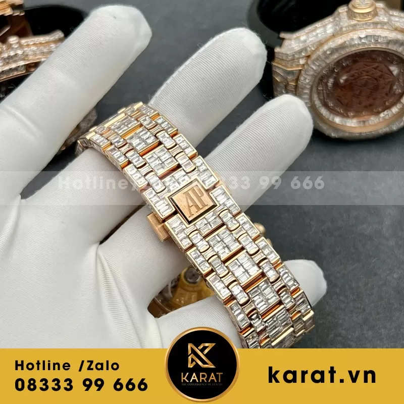 Đồng Hồ Audemars Piguet Offshore Vàng Hồng 18k Nạm Kim Cương Baguette - Ảnh 6