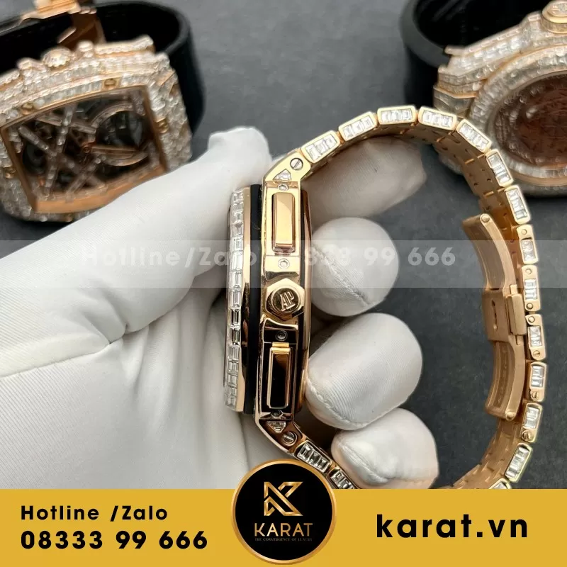 Đồng Hồ Audemars Piguet Offshore Vàng Hồng 18k Nạm Kim Cương Baguette - Ảnh 5