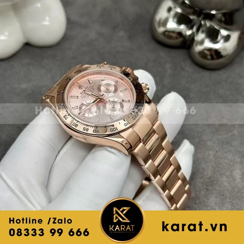 Đồng Hồ Rolex Daytona 116505 Chế Tác Vàng Đúc 18k Mặt Số Sundust 40mm - Ảnh 3