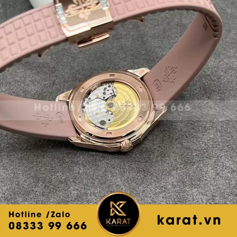 Đồng Hồ Patek Philippe Aquanaut 5062 Bọc Vàng Hồng 18k Rainbow Benzel 35.6mm - Ảnh 7