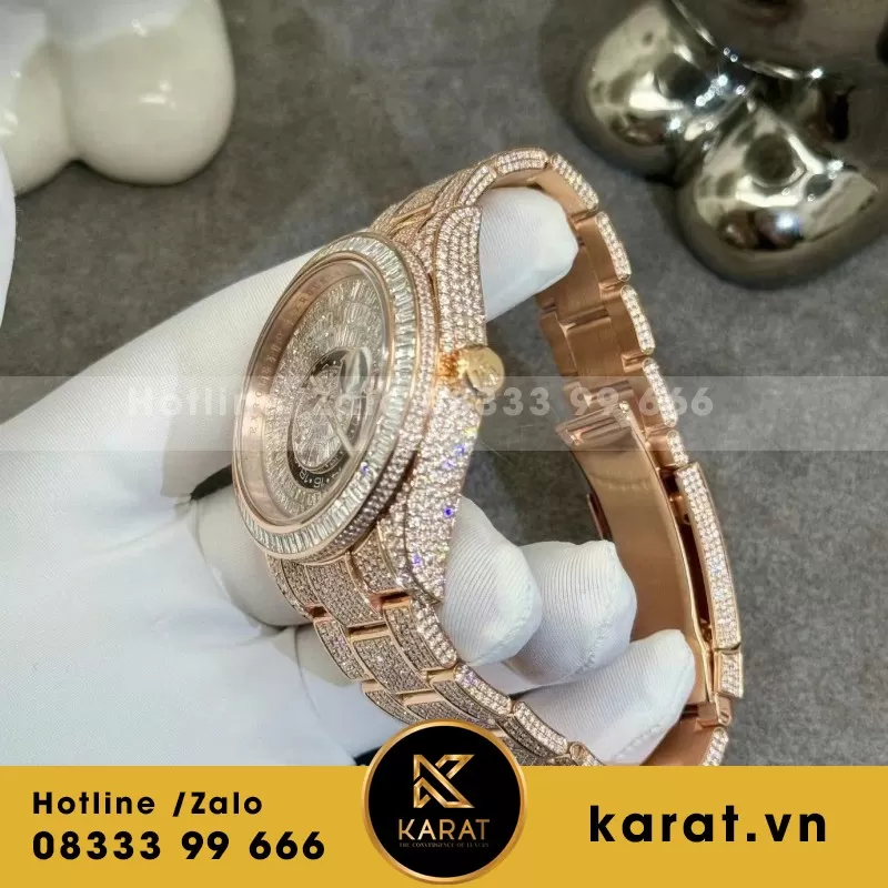 Đồng Hồ Rolex Sky Dweller 326959TBR Chế Tác Vàng Hồng 18k Kim Cương Thiên Nhiên 42mm - Ảnh 6