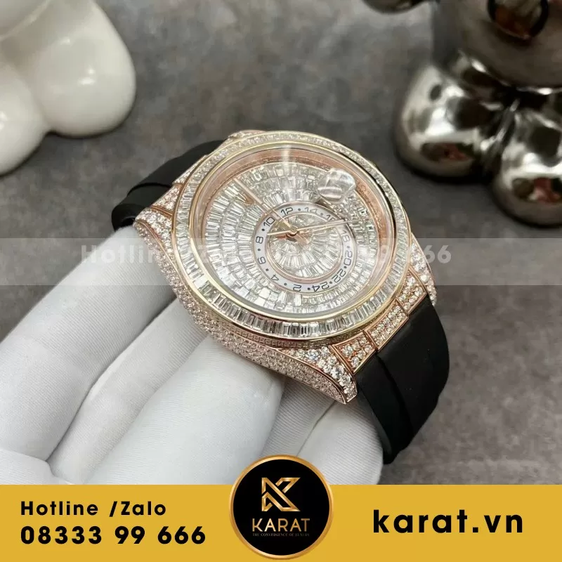 Đồng Hồ Rolex Sky-Dweller M336235 Chế Tác Bọc Vàng 18 Kim Cương Thiên Nhiên 42mm - Ảnh 4