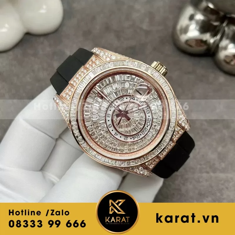 Đồng Hồ Rolex Sky-Dweller M336235 Chế Tác Bọc Vàng 18 Kim Cương Thiên Nhiên 42mm - Ảnh 3