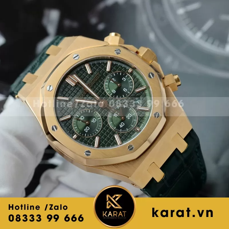Đồng Hồ Audemars Piguet Royal Oak 26240OR Màu Xanh Lá Cây Chế Tác Bọc Vàng Thật 41mm - Ảnh 4