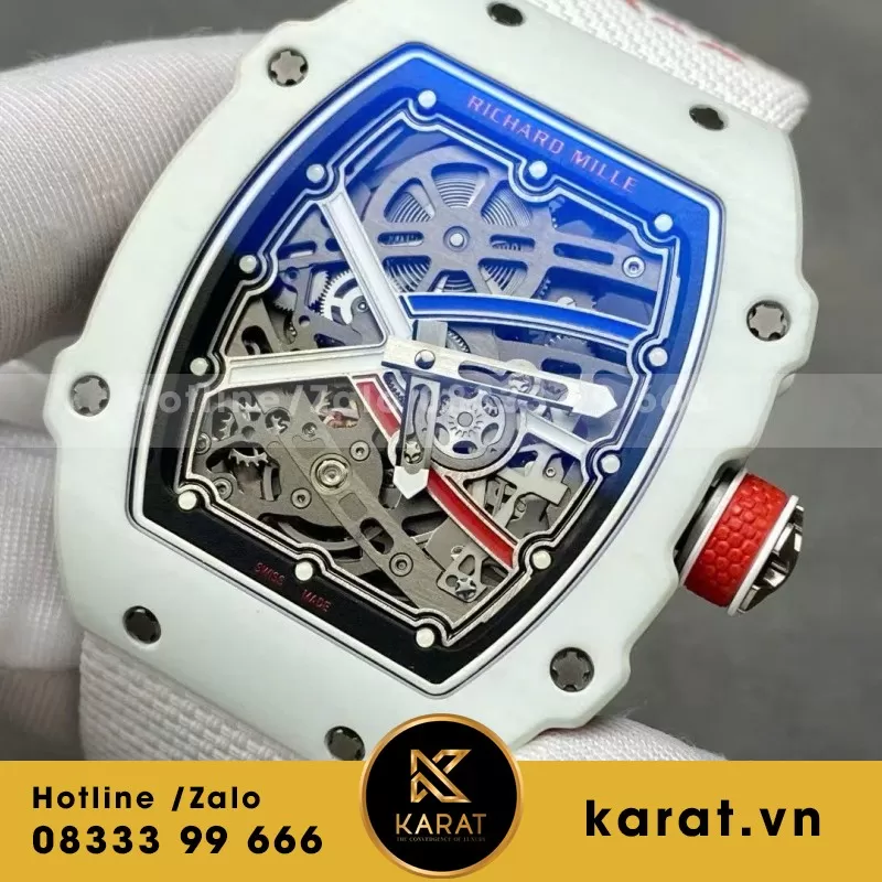 Đồng Hồ Richard Mille Chế Tác RM67-02 Vỏ Carbon Màu Trắng Siêu Nhẹ Trọng Lượng 37 Grams 38.7×47.52mm - Ảnh 3