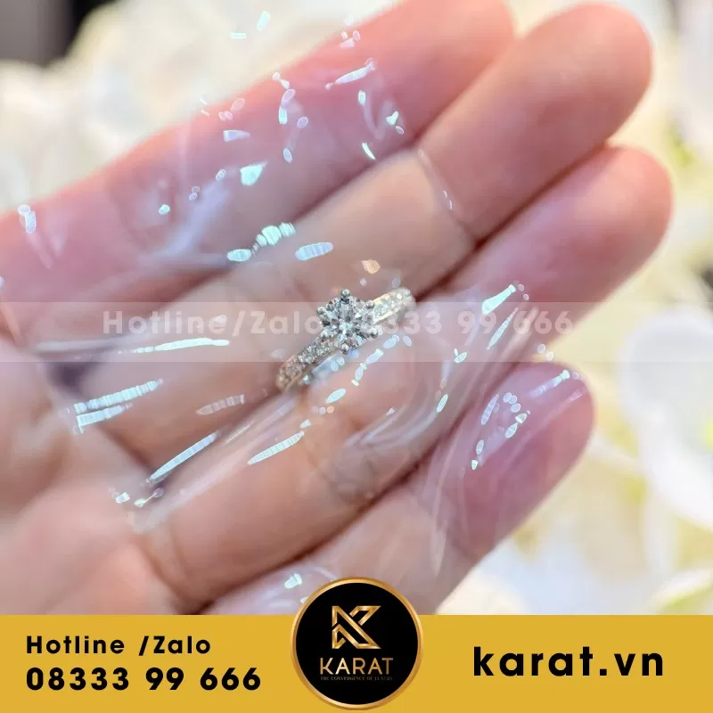 Nhẫn Au410+Diamond Lab+5.4mm lab - Ảnh 6