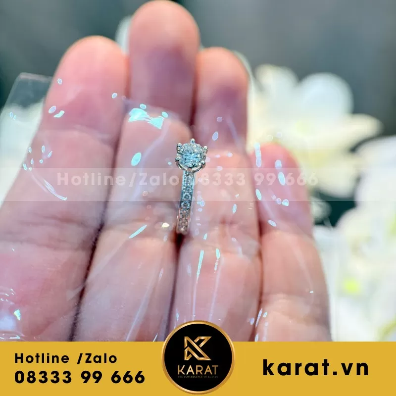 Nhẫn Au410+Diamond Lab+5.4mm lab - Ảnh 4