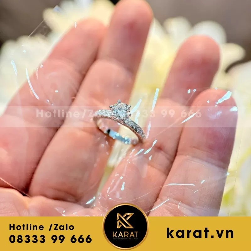 Nhẫn Au410+Diamond Lab+5.4mm lab - Ảnh 3