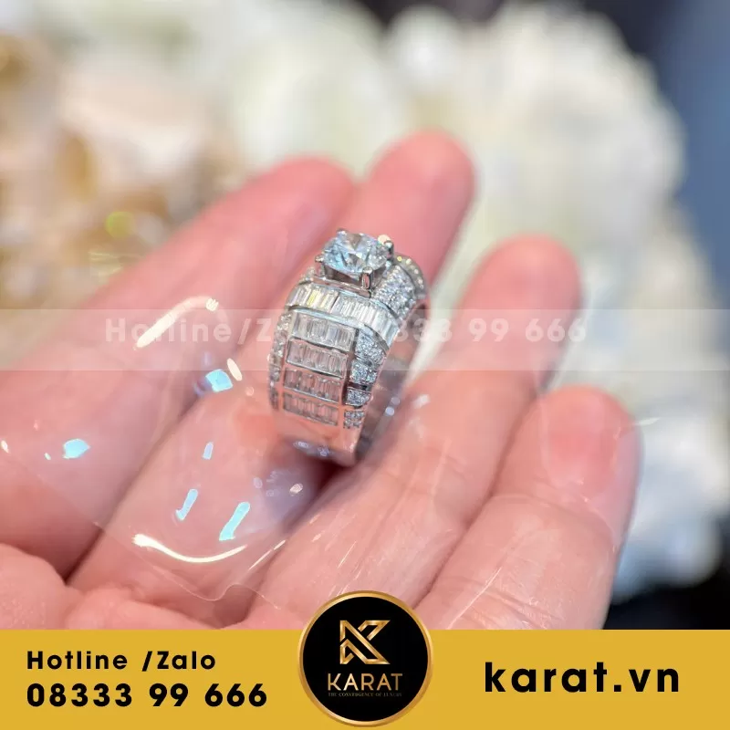 Nhẫn Ring Men Custom Full Diamond - Ảnh 5