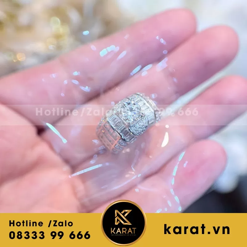 Nhẫn Ring Men Custom Full Diamond - Ảnh 4