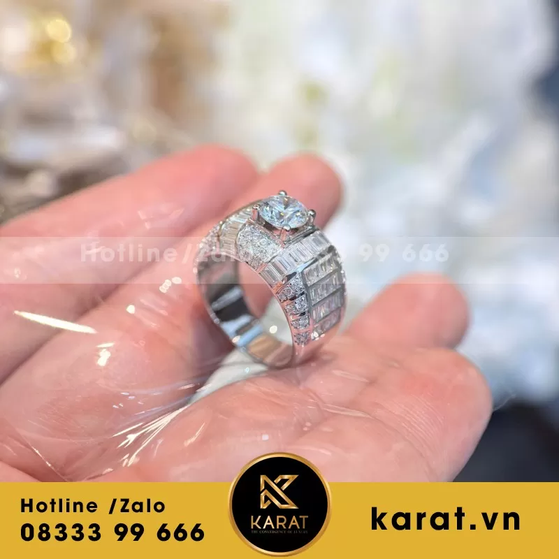 Nhẫn Ring Men Custom Full Diamond - Ảnh 3