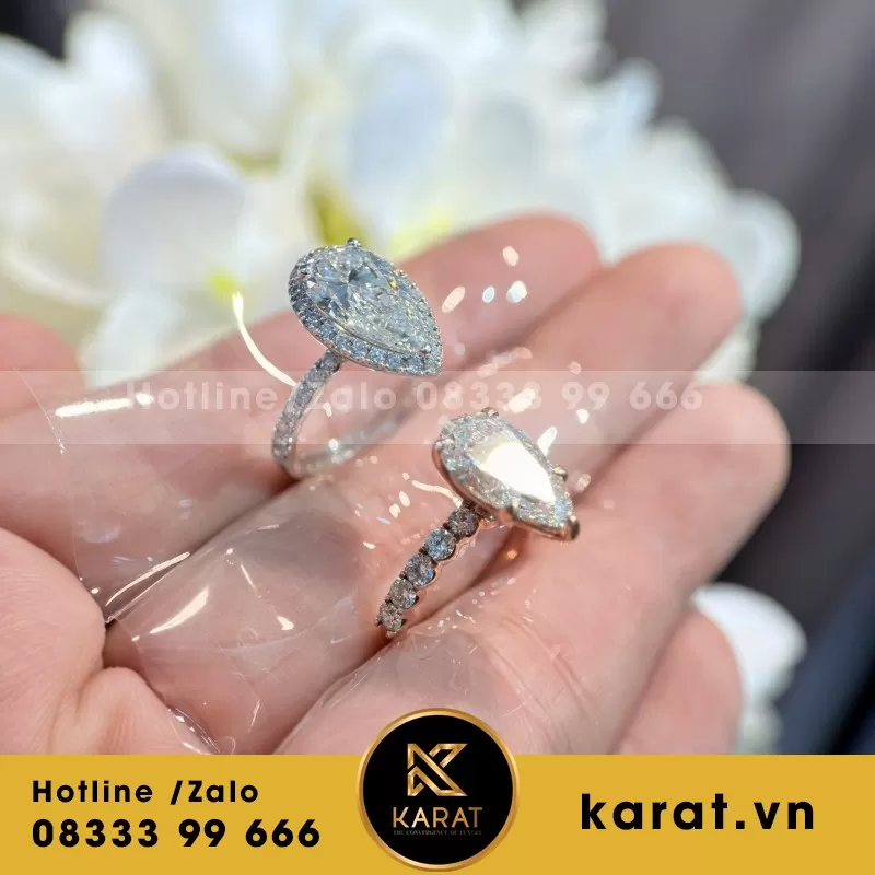 Nhẫn Pear-3CT-E-VS1 - Ảnh 3
