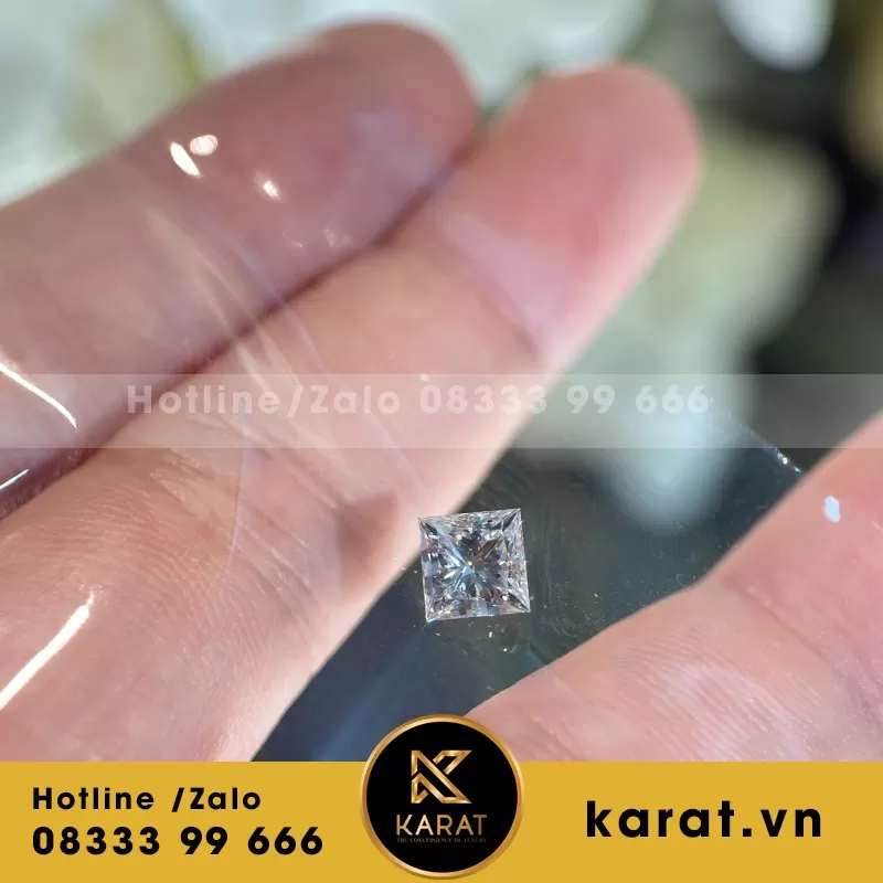 Viên Kim Cương Nhân Tạo Princess Cut 1.5ct - Ảnh 6