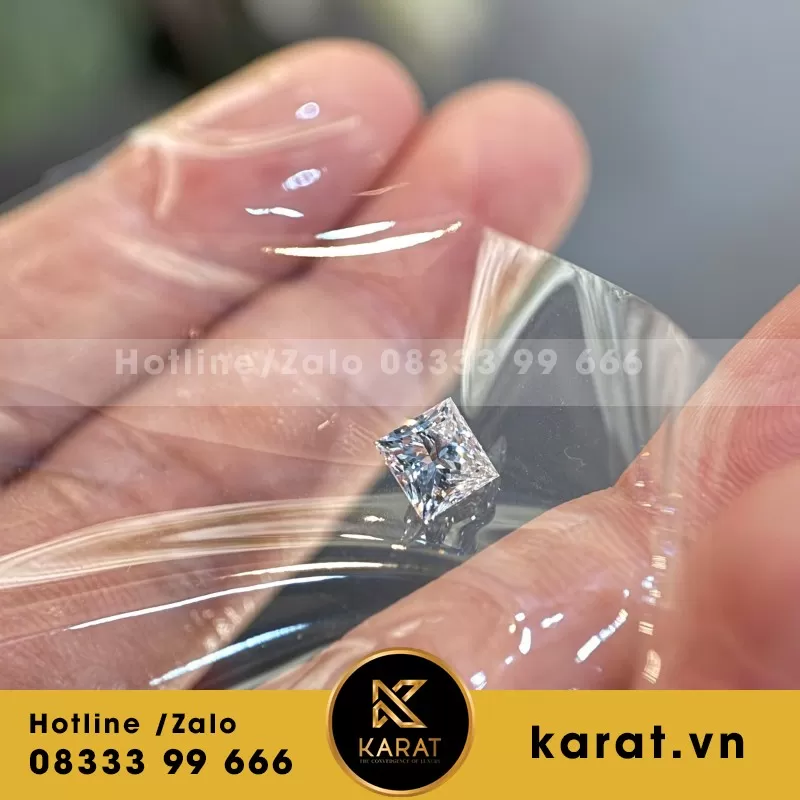 Viên Kim Cương Nhân Tạo Princess Cut 1.5ct - Ảnh 5