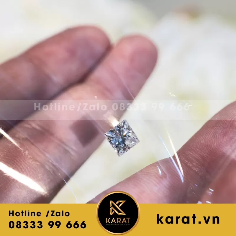 Viên Kim Cương Nhân Tạo Princess Cut 1.5ct - Ảnh 4