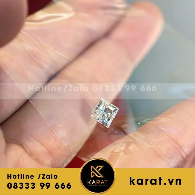 Viên Kim Cương Nhân Tạo Princess Cut 1.5ct - Ảnh 3