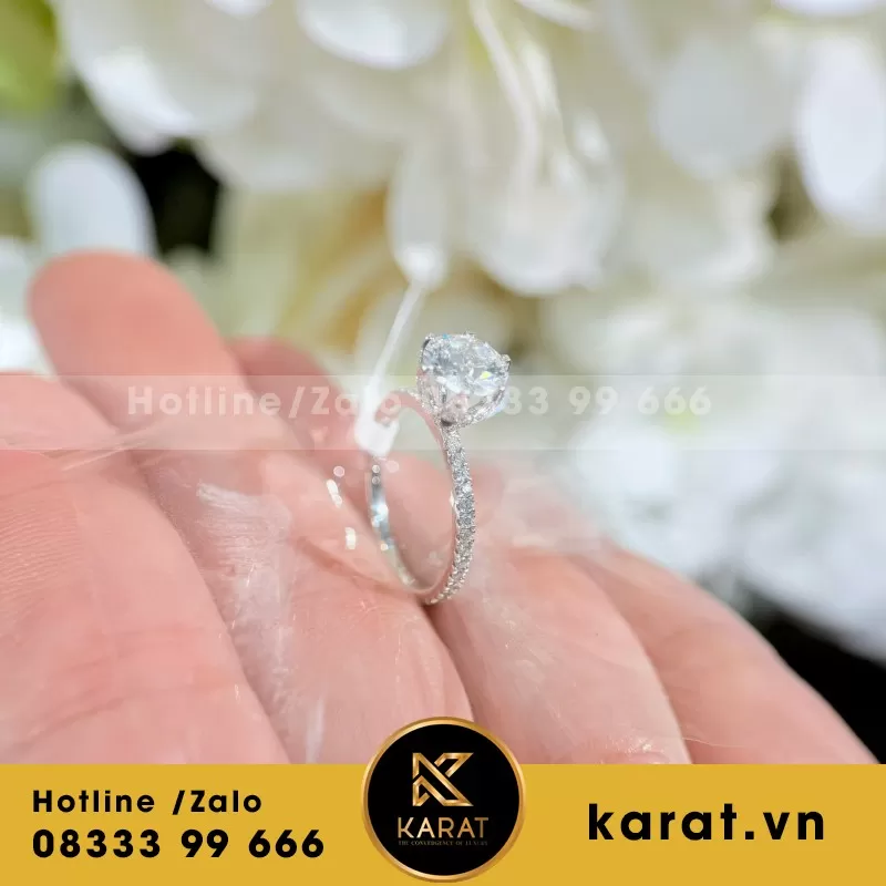 Nhẫn Nữ Au410+Diamond Lab+7.2Mm Lab - Ảnh 4