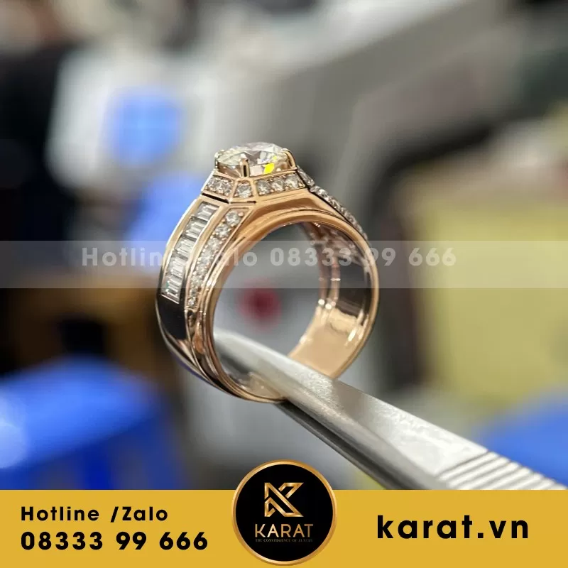 Nhẫn Nam Vàng Hồng 18K - Ảnh 5