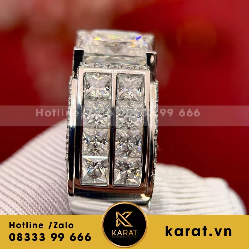 Nhẫn Nam Vàng Trắng 10K - Ảnh 5