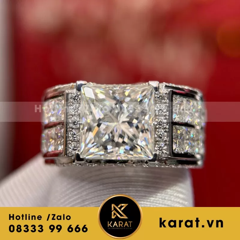 Nhẫn Nam Vàng Trắng 10K - Ảnh 4