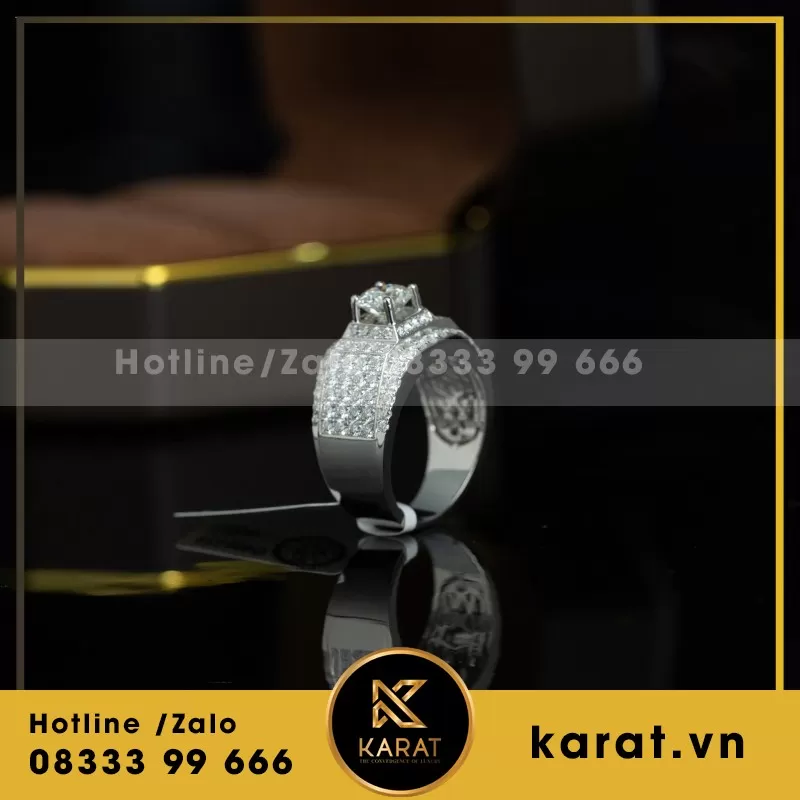 Nhẫn Vàng Trắng Thiết Kế Sang Trọng - Ảnh 12