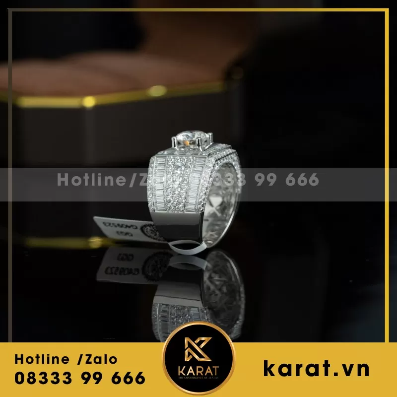 Nhẫn Vàng Trắng Thiết Kế Sang Trọng - Ảnh 5