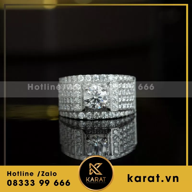 Nhẫn Vàng Trắng Thiết Kế Sang Trọng - Ảnh 4
