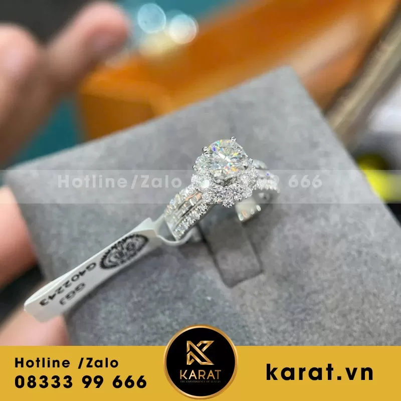 Nhẫn Nữ Vàng Trắng 10K Moissanite - Ảnh 5