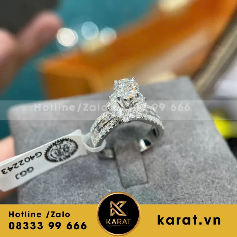 Nhẫn Nữ Vàng Trắng 10K Moissanite - Ảnh 4