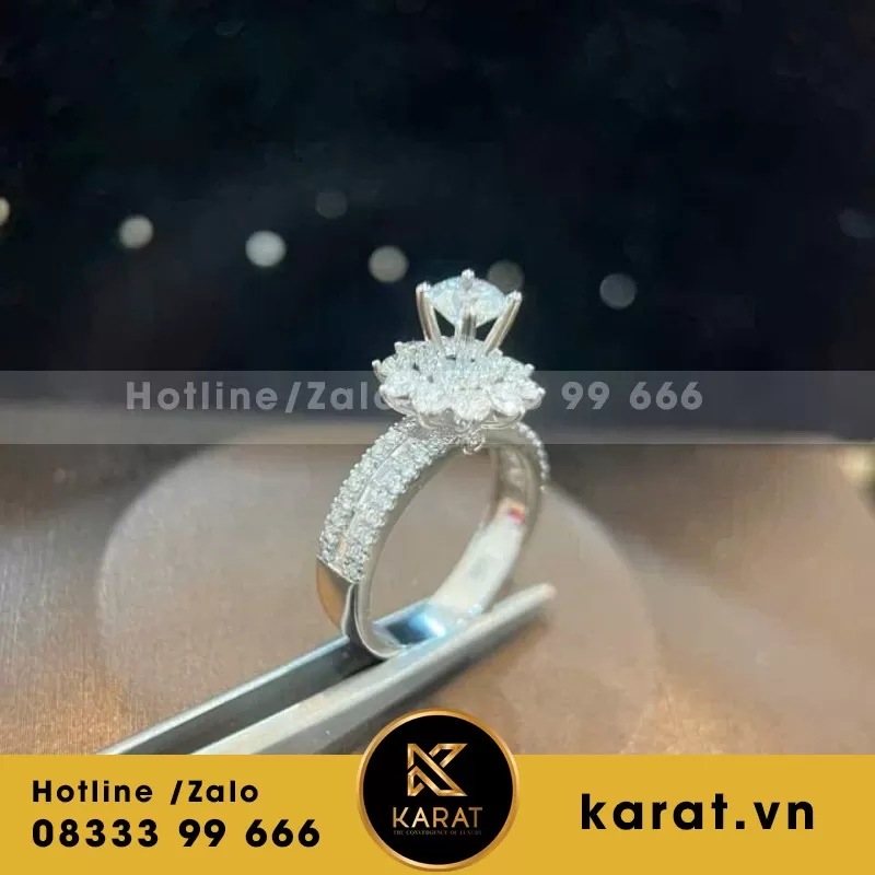 Nhẫn Nữ Vàng Trắng 18K - Ảnh 4