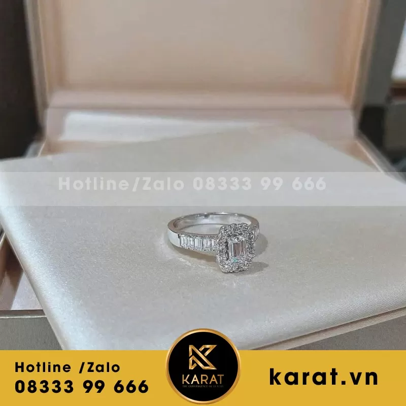 Nhẫn Nữ Vàng Trắng 18K Kim Cương Thiên Nhiên - Ảnh 5