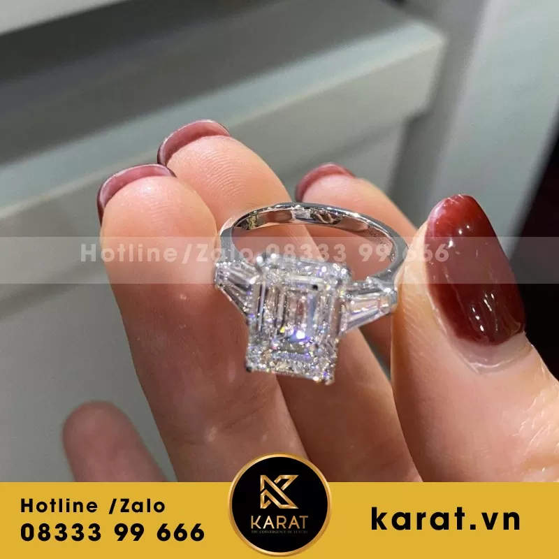 Nhẫn Nữ 18K Kim Cương Lad Nuôi Cấy - Ảnh 3