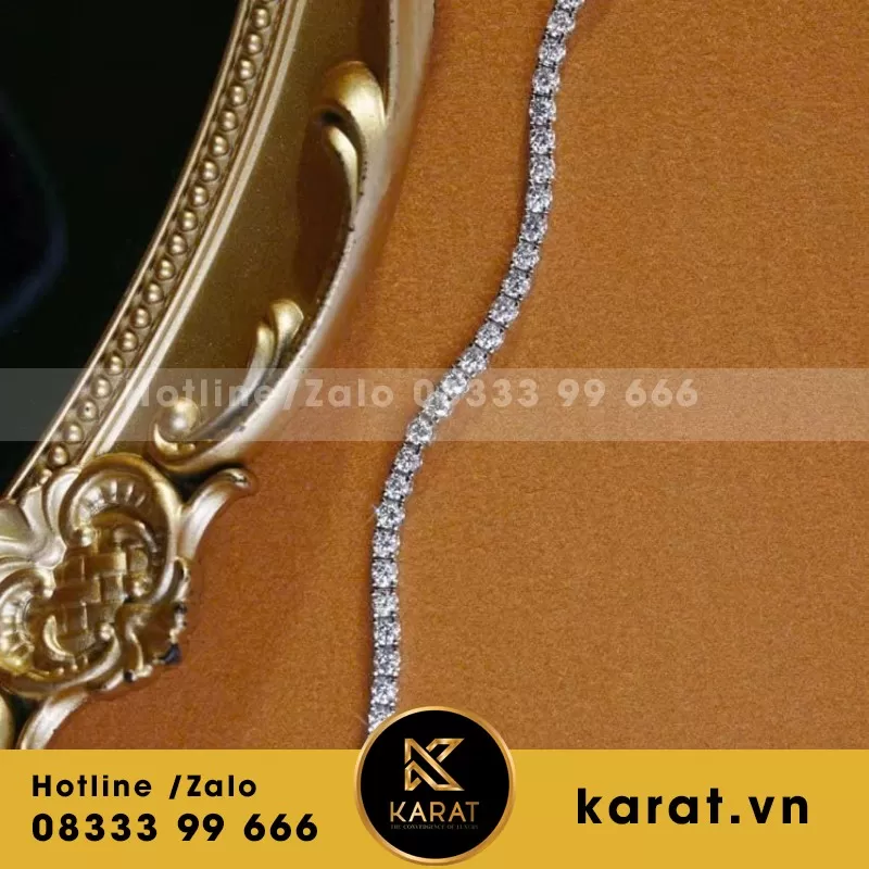 Lắc Tay Nữ Tenis Vàng 18K Moissanite - Ảnh 6