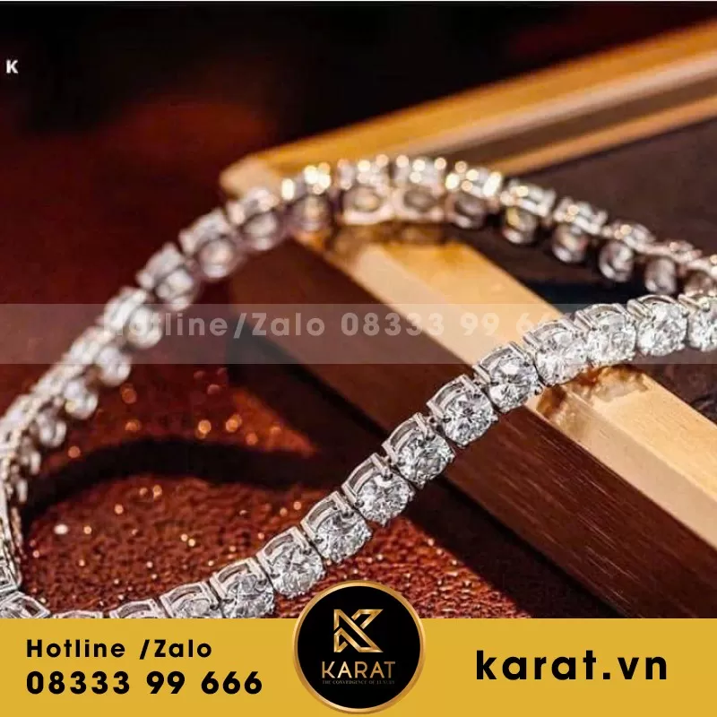 Lắc Tay Nữ Tenis Vàng 18K Moissanite - Ảnh 3