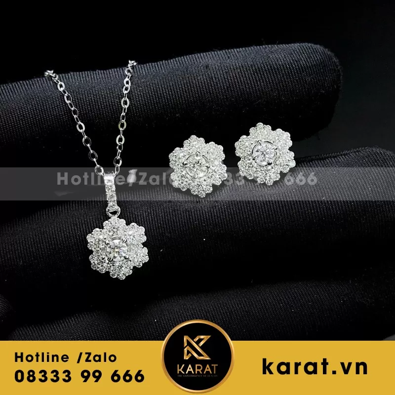 Combo Dây Chuyền Bông Tai Nữ Thiết Kế Sang Trọng Mẫu 1 - Ảnh 4