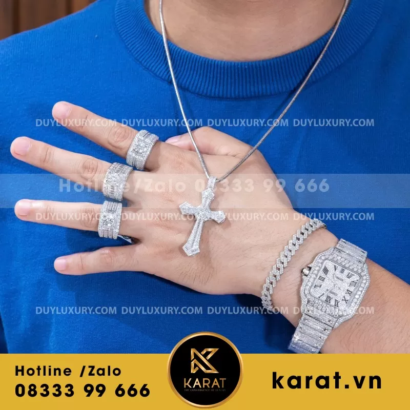 Combo Đồng Hồ + Vòng Cổ + Nhẫn Moissanite - Ảnh 14