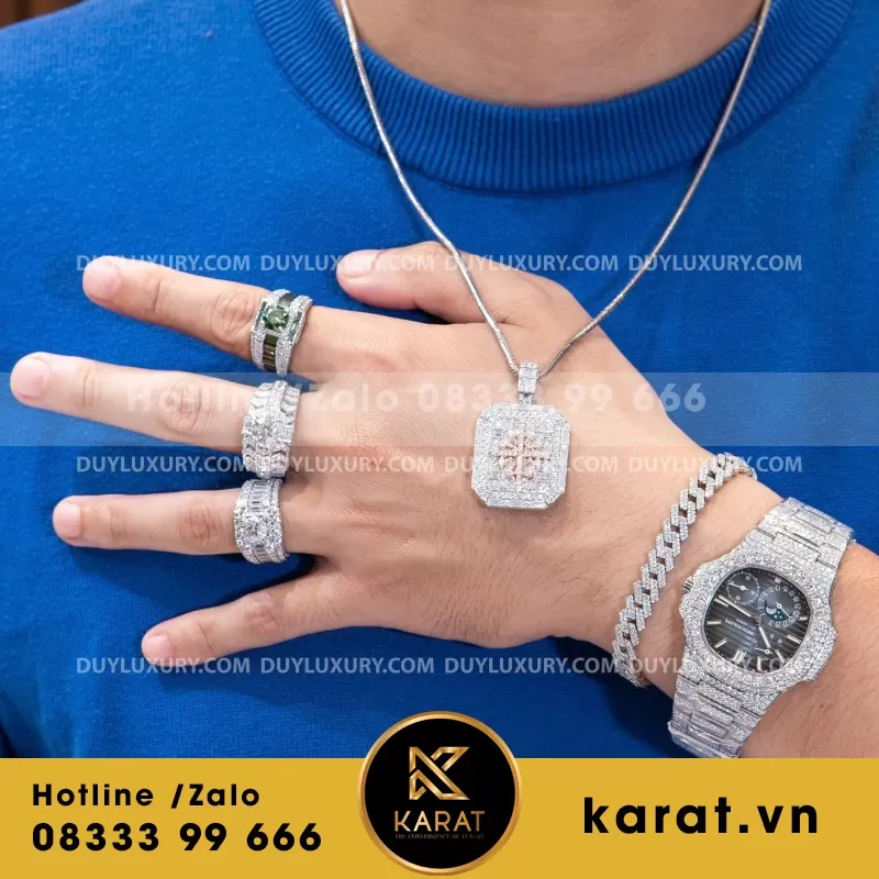 Combo Đồng Hồ + Vòng Cổ + Nhẫn Moissanite - Ảnh 12