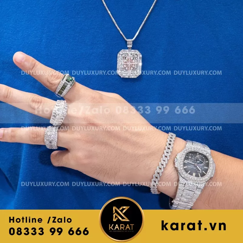 Combo Đồng Hồ + Vòng Cổ + Nhẫn Moissanite - Ảnh 11
