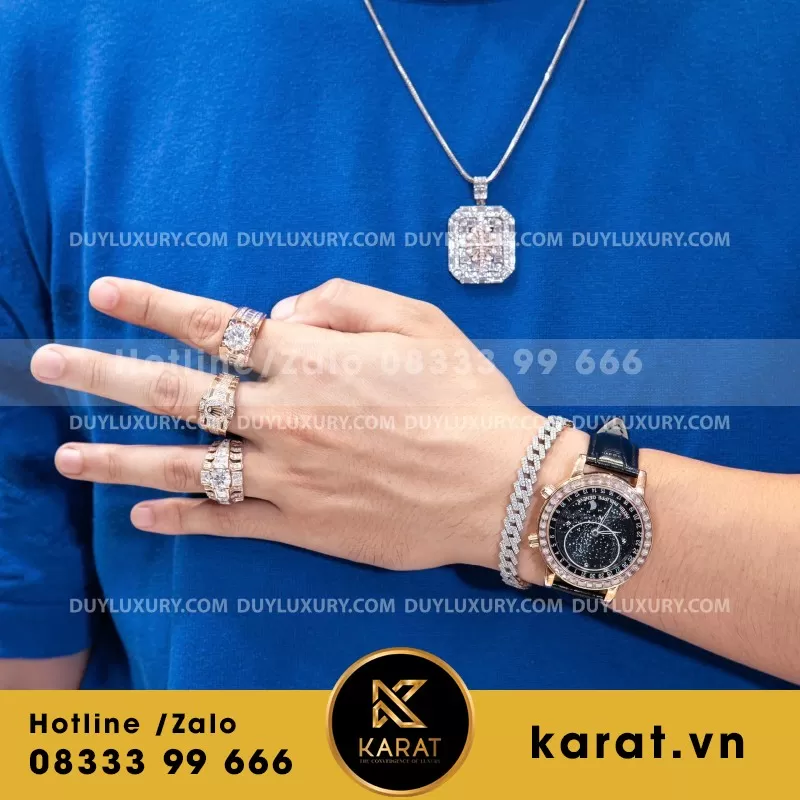 Combo Đồng Hồ + Vòng Cổ + Nhẫn Moissanite - Ảnh 9