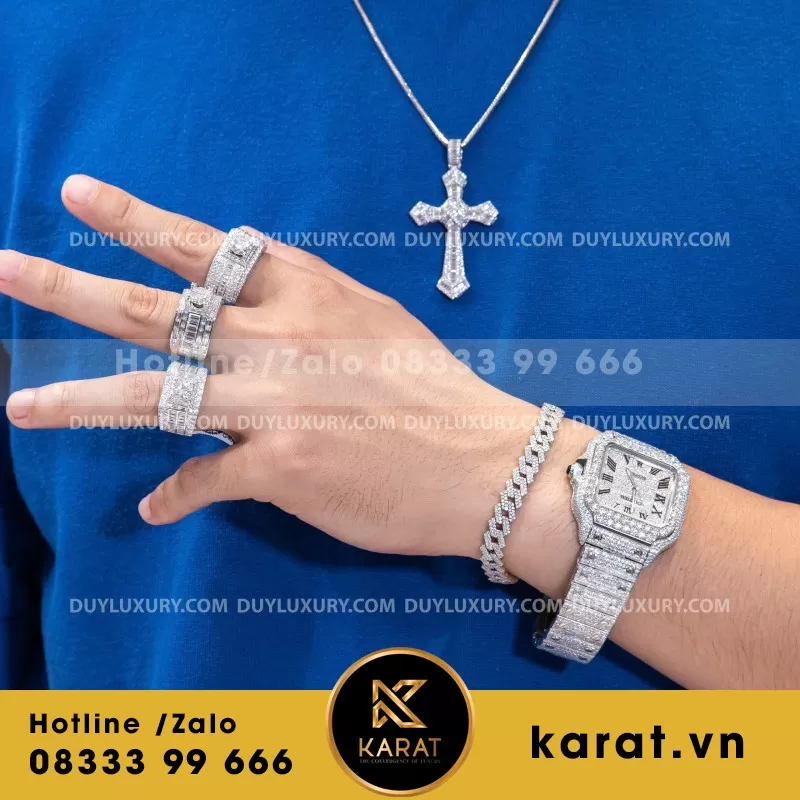 Combo Đồng Hồ + Vòng Cổ + Nhẫn Moissanite - Ảnh 8