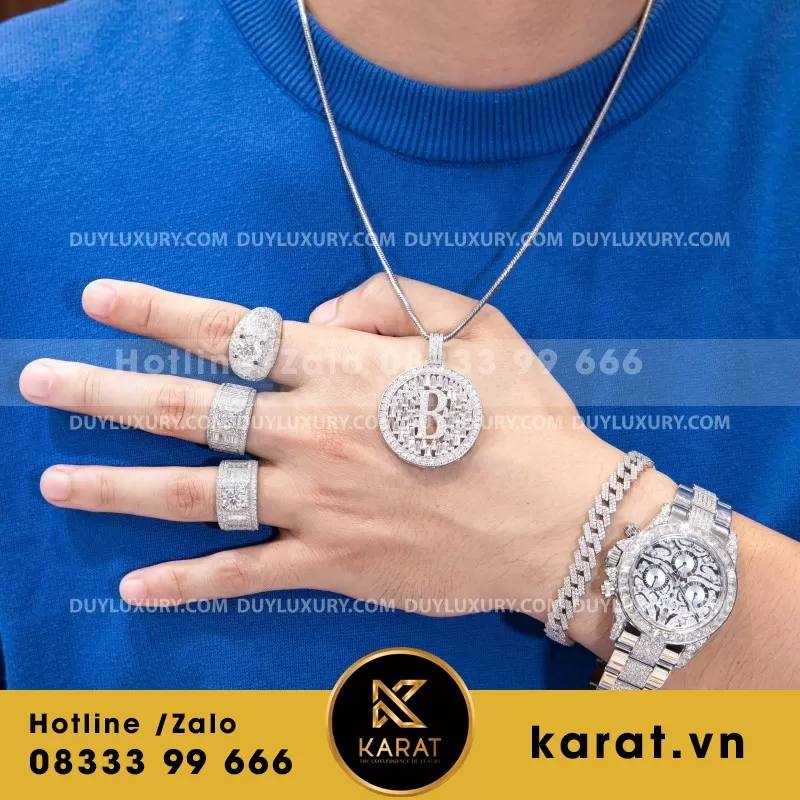 Combo Đồng Hồ + Vòng Cổ + Nhẫn Moissanite - Ảnh 4