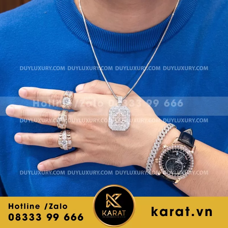 Combo Đồng Hồ + Vòng Cổ + Nhẫn Moissanite - Ảnh 3