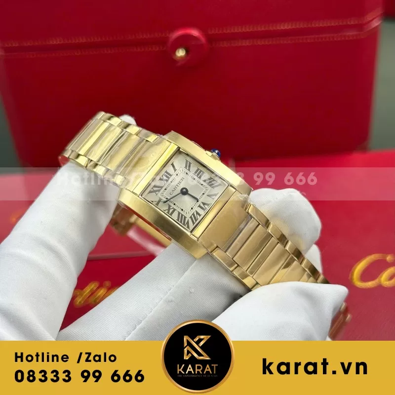 Đồng hồ Cartier Tank Francaise Ladies small model— size 21.2mm x 25.7mm— máy Pin Quartz Ronda Thuỵ Sỹ— M1 Factory - Ảnh 4