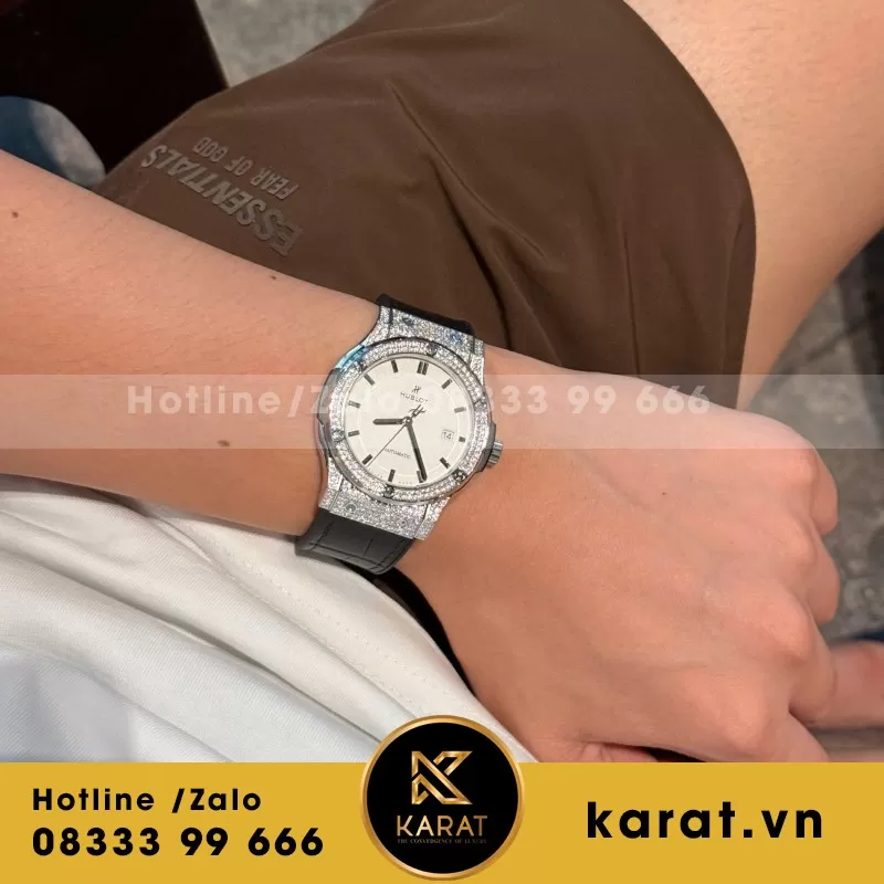 HB Classic Fusion APS độ full hơn 300 viên moissanite Size 42mm - Ảnh 9