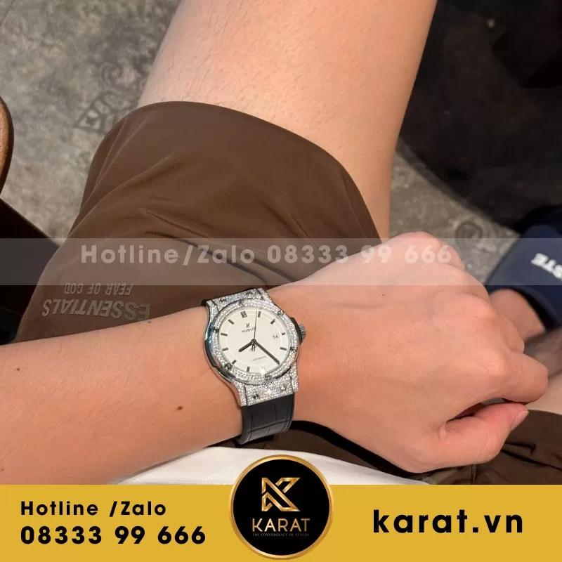 HB Classic Fusion APS độ full hơn 300 viên moissanite Size 42mm - Ảnh 5