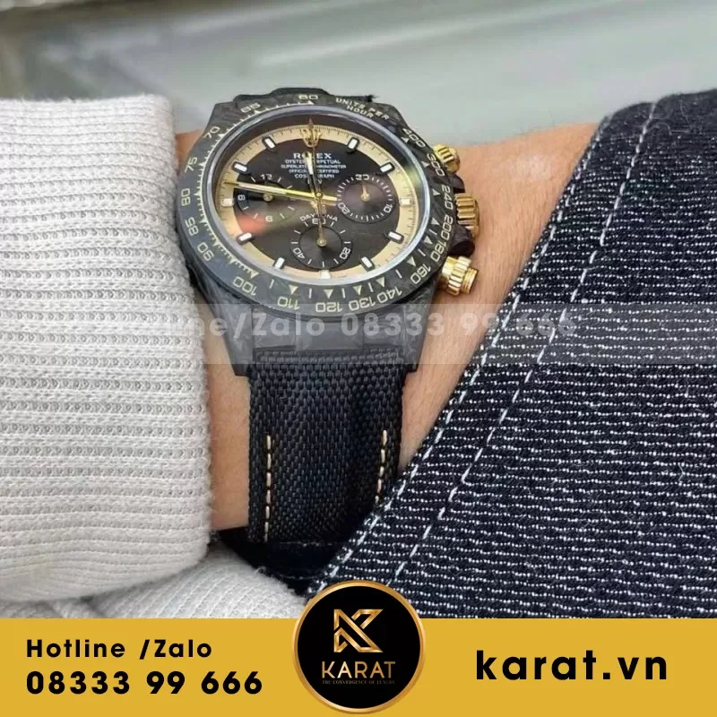 Đồng hồ Rolex Replica Daytona Cosmograph DIW Carbon 40mm - Ảnh 9
