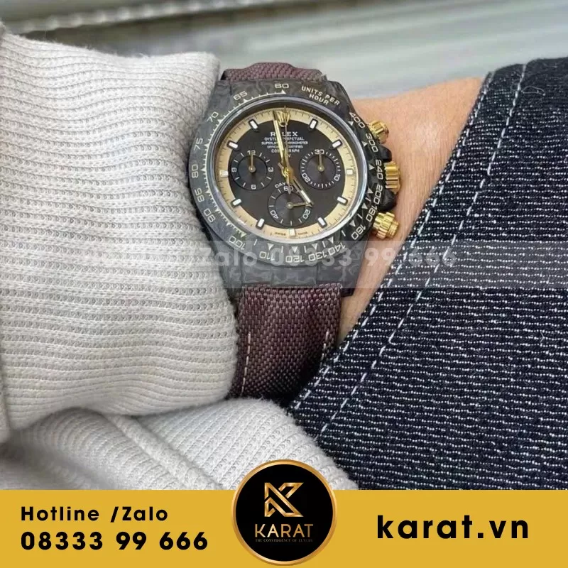 Đồng hồ Rolex Replica Daytona Cosmograph DIW Carbon 40mm - Ảnh 6