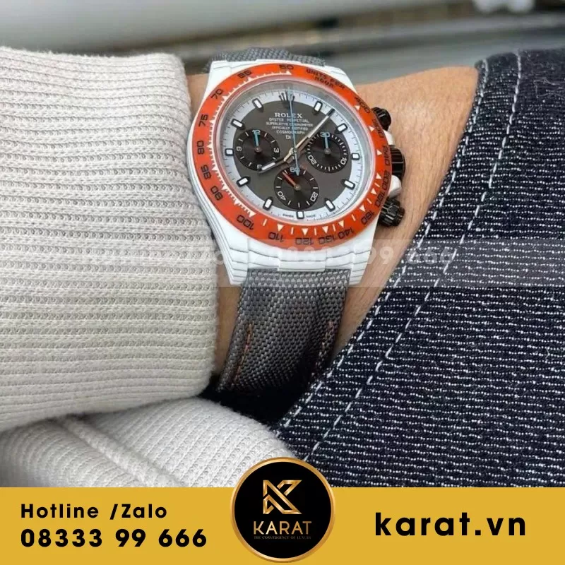 Đồng hồ Rolex Replica Daytona Cosmograph DIW Carbon 40mm - Ảnh 4