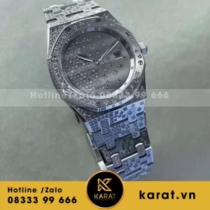 Audemars piguet royal oak 67654bc chế tác vàng trắng kim cương thiên nhiên